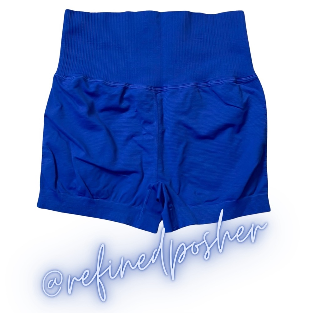 Free People Movement Good Karma Running Shorts size M/L NEW Blue Indigo w/ logo - Picture 3 of 5